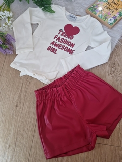 CONJUNTO INFANTIL KUKIE INVERNO COM SHORTS E BLUSA MANGA LONGA TREND FASHION