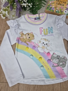 Blusa Fun Manga Longa Menina Kukiê