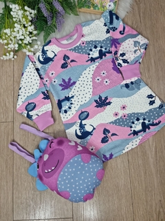 Vestido Infantil Menina Fun com Bolsa Dinossauro Elian Lilás