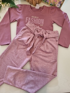 Conjunto Blusa Cotton e Calça Infantil Colorittá Roxo 73184