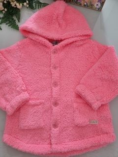 Jaqueta Infantil Kukie Inverno Teddy Rosa Neon