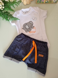 Conjunto Body com Short Masculino Elefantinho