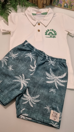 Conjunto Camisa em Meia Malha Penteada em Moletinho Coqueiros Marlan 40721