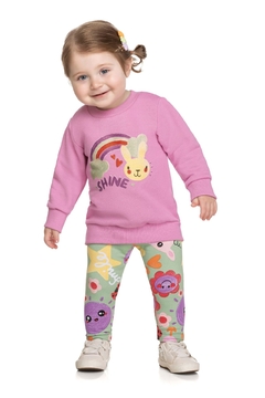 Conjunto Infantil Menina Brilhe Elian Rosa - comprar online