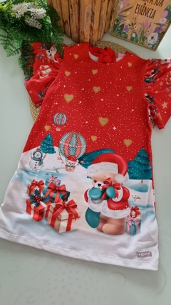 Vestido Infantil Menina Natal Vermelho Mundo Cinti 12214