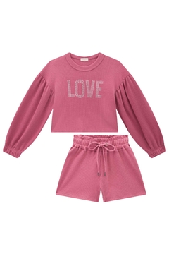 Conjunto Blusão Boxy Manga Longa e Shorts - Infanti na internet