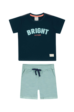 Conjunto Infantil Menino Bordado Bright Future Colorittá Azul Marinho - comprar online