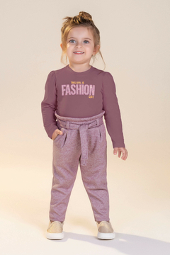 Conjunto Blusa Cotton e Calça Infantil Colorittá Roxo 73184 - comprar online