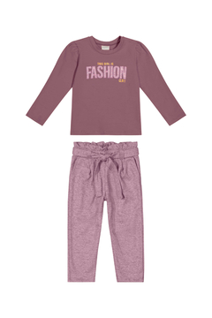 Conjunto Blusa Cotton e Calça Infantil Colorittá Roxo 73184 na internet