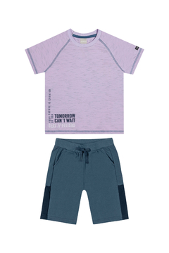 Conjunto Infantil Menino Tomorrow Can't Wait Colorittá Lilás - Bueno's Kids Moda Infantil