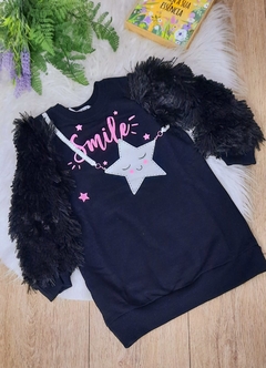 Vestido Infantil Kukie Inverno Manga Longa Smile