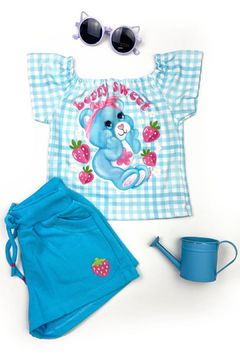 Conjunto Infantil Kukie Verão Com Shorts e Blusa Azul Ursinhos Carinhosos - comprar online