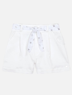 Conjunto Infantil Menina Blusa E Short Bordado Paetê Branco Mundo Cinti 12256 na internet