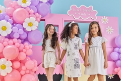 Conjunto Infantil Menina Blusa E Short Bordado Paetê Branco Mundo Cinti 12256 - comprar online