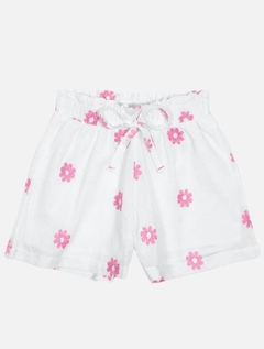 Conjunto Infantil Menina Blusa E Short Bordado Flor Mundo Cinti 12255 - Bueno's Kids Moda Infantil