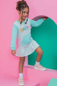 Vestido Happy Color Kukiê em Moletom C/ Pelúcia - comprar online