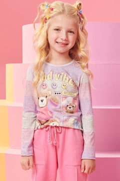 Blusa Manga Longa Infantil Kukie Inverno Ursinho - comprar online