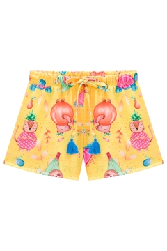 Imagem do Conjunto Infantil Kukie Alecrim Verão Com Shorts e Blusa Amarela Abacaxi