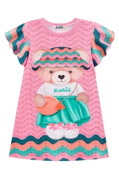 Vestido Infantil Kukie Verão Crochê 3D Ursinha - Bueno's Kids Moda Infantil