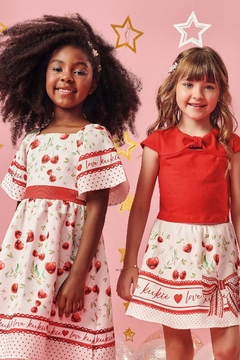 Conjunto Infantil Kukie Verão Com Saia e Blusa Cerejinha - loja online