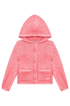 Jaqueta Infantil Kukie Inverno Teddy Rosa Neon - comprar online