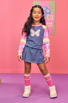 Conjunto Infantil Kukie Inverno Shorts Saia e Blusa Borboleta - comprar online