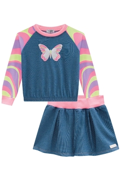 Conjunto Infantil Kukie Inverno Shorts Saia e Blusa Borboleta - loja online