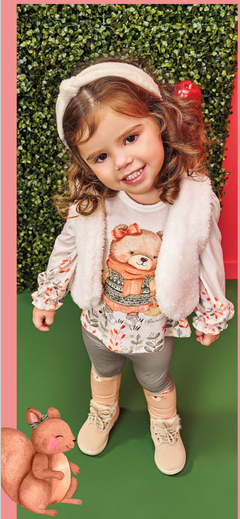 CONJUNTO TRIO INFANTIL URSINHO ALECRIM KUKIE REF71711 - Bueno's Kids Moda Infantil