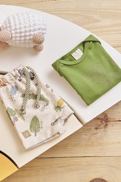 Conjunto Bebê Menino Luc.Boo Safari Body em Ribanna e Bermuda em Linho - comprar online