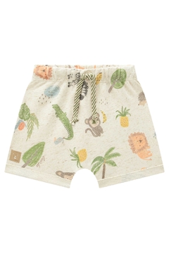 Conjunto Bebê Menino Luc.Boo Safari Body em Ribanna e Bermuda em Linho - Bueno's Kids Moda Infantil