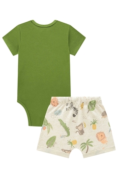 Imagem do Conjunto Bebê Menino Luc.Boo Safari Body em Ribanna e Bermuda em Linho