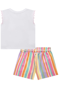 Imagem do Conjunto de Blusa Cropped em Cotton e Shorts em Sarja Ônix 74588 Kukiê