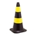 CONE SINALIZACAO PVC 50CM AMARELO/PRETO RÍGIDO