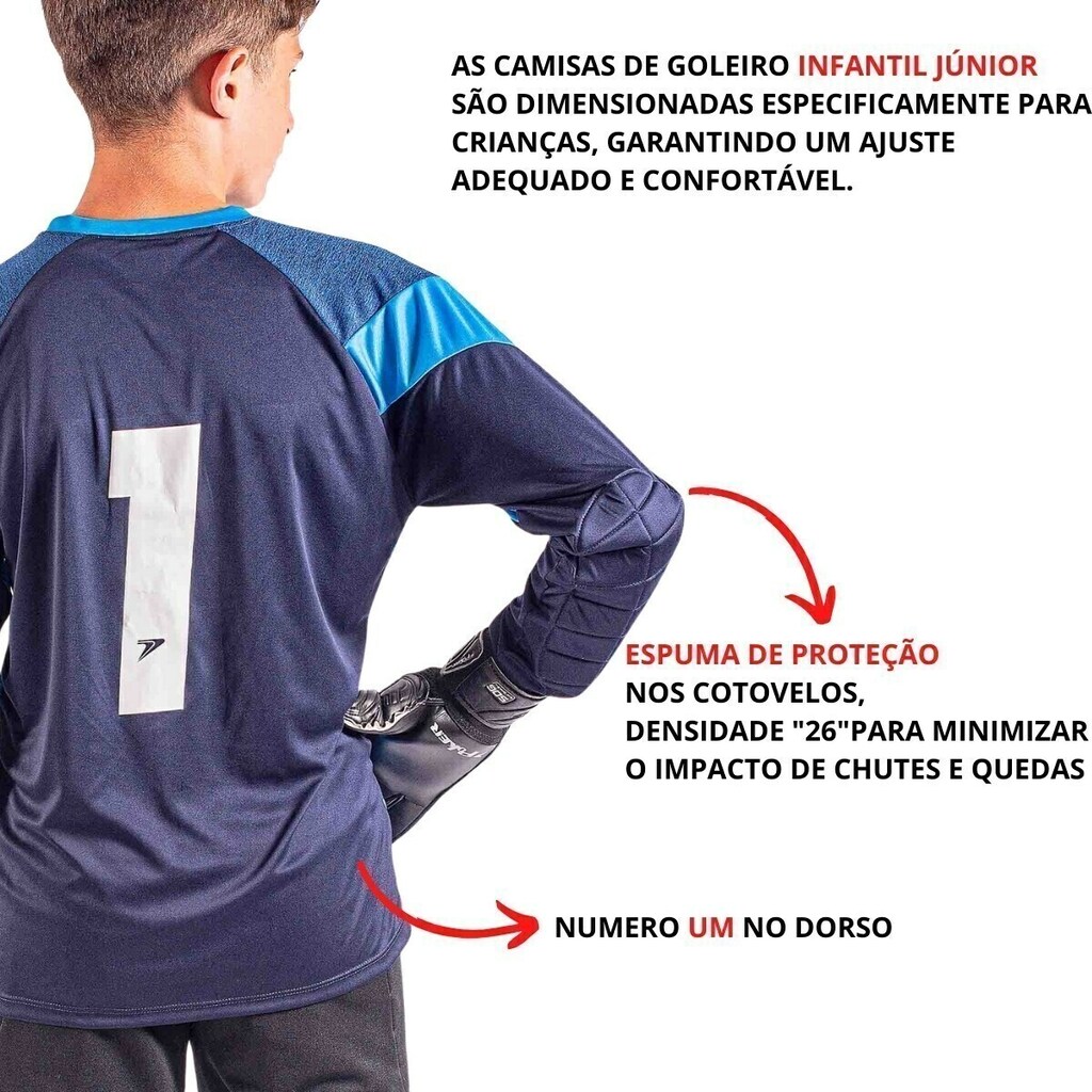 Kit Goleiro Infantil Futebol Camisa Bold Calça Poker