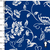 1079/379- Colchonero Estampado Flores y Mariposas Azul Marino y Plata - comprar online