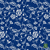 1079/379- Colchonero Estampado Flores y Mariposas Azul Marino y Plata