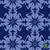 1079/499- Colchonero Estampado Flores Geométricas Fondo Azul Marino