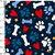 1623/594- Micropolar Estampado Huellitas Azul Marino - comprar online