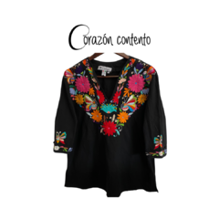 BLUSA MANGA ¾ THEBE NEGRA TALLA 42