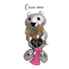 OSO PLATEADO CON CORAZÓN - comprar en línea