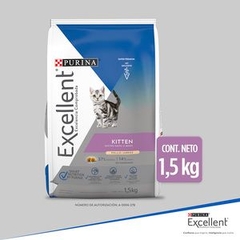 Purina Excellent Kitten Alimento Seco para Gatito Receta Pollo y Arroz, 1.5 kg