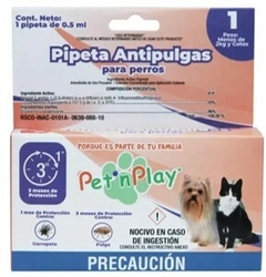 Pipeta Antipulgas y Garrapatas Pet n Play para Gatos y Perros Pequeños