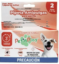 Pipeta Antipulgas y Garrapatas 2 a 10kg