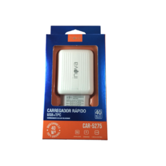 CARREGADOR RÁPIDO USB+TPC 40W QC 3.0 CAR-5275