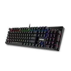 Teclado gamer Soul XK800 QWERTY Content Blue inglés US color negro con luz RGB