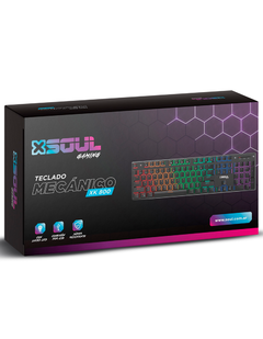 Teclado gamer Soul XK800 QWERTY Content Blue inglés US color negro con luz RGB - comprar online