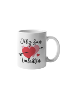 Taza San Valentín Corazón Flechado Enamorados Pareja