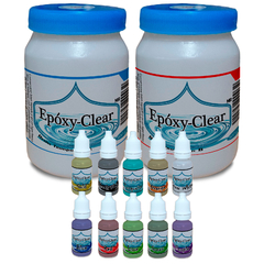 Epóxy-Clear | Kit resina epóxica tintas al alcohol, fórmula a base de alcohol, excelente pigmentación, 1 kg