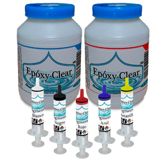 Epóxy-Clear | Kit resina epóxica 5 pigmentos en pasta, colores vívidos, excelente pigmentación, 2 kg