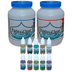 Epóxy-Clear | Kit resina epóxica tintas al alcohol, fórmula a base de alcohol, excelente pigmentación, 2 kg